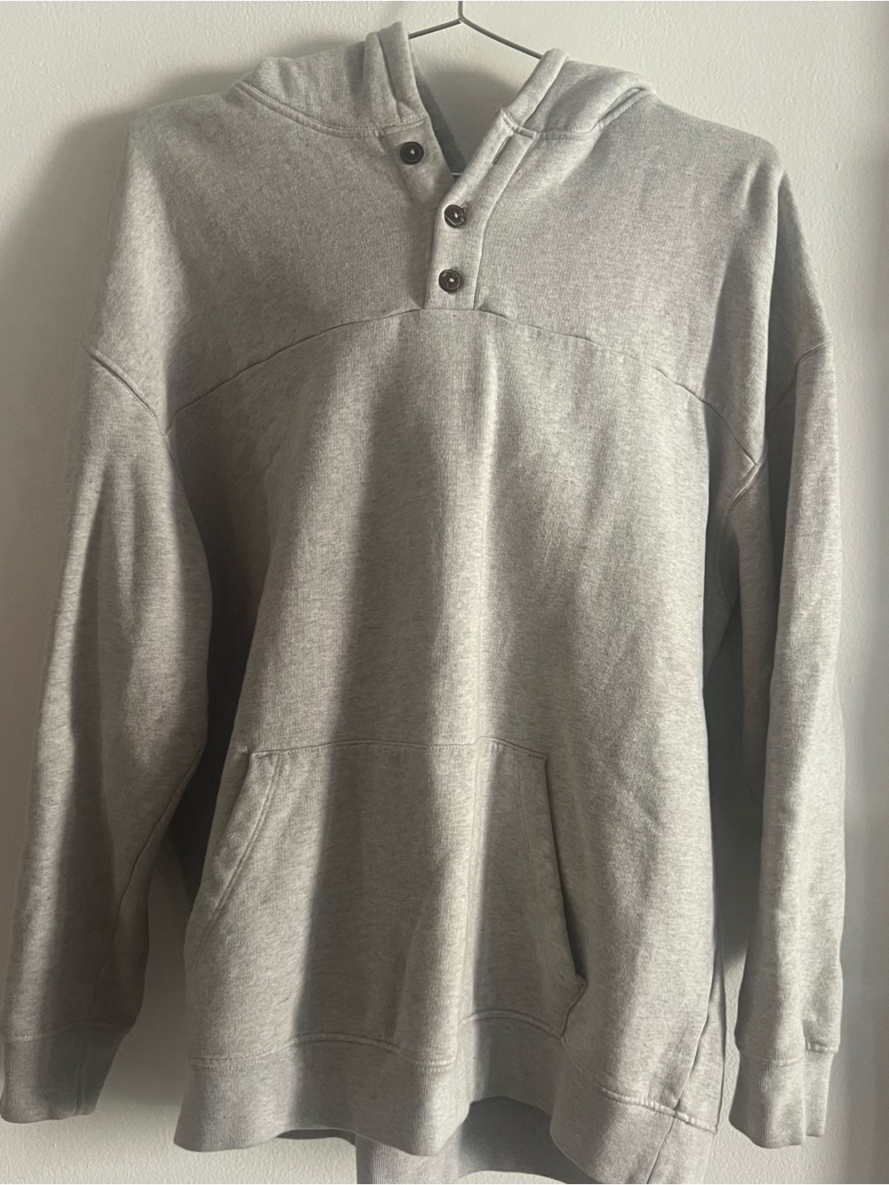 MATE the Label Heather Grey Button Hoodie